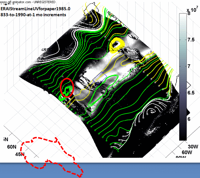 Atmospheric Isotopic Hot Spots and the Great Gyres