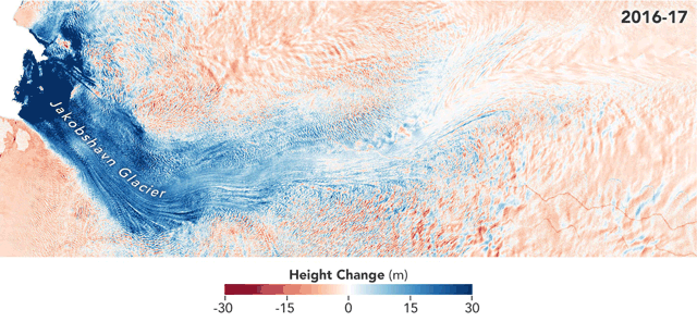 Greenland's Jakobshavn Glacier grows for 3rd year in a row.