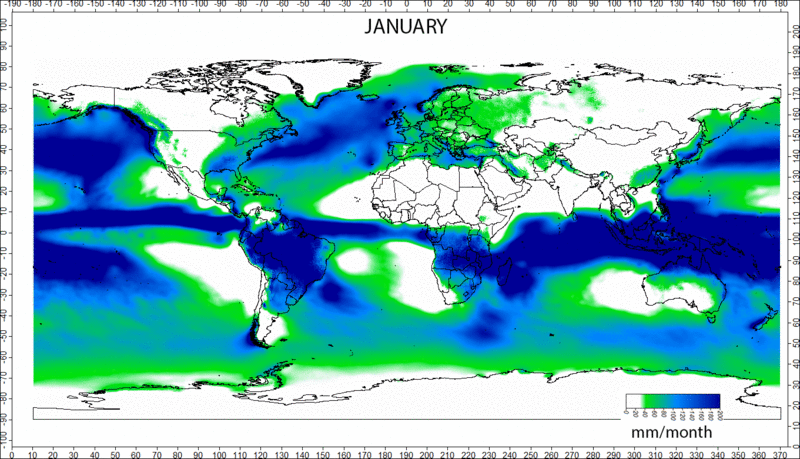 A nice global precipitation monthly animation by Greenmind1980 - MW&A